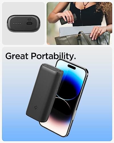 Spigen for USB C Power Bank, ArcPack 30W 10000mAh Super-Compact Compatible with iPhone 17 16 15 14 Galaxy S25 S24 Z Fold Flip 7 iPad AirPods PD PPS USB Type C Portable Charger Battery Pack with Cable 2