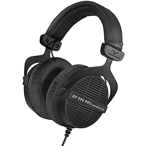 beyerdynamic DT 990 Pro Over-Ear Studio Monitor Headphones - Open-Back Stereo Construction, Wired (80 Ohm, Black (Limited Edition))