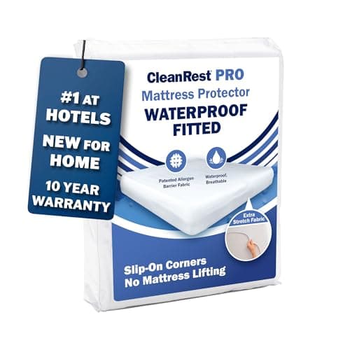 CleanRest Waterproof Mattress Fitted Sheet Protector, Ultimate Defense Against Spills and Wear, MicronOne Allergen Barrier, Breathable, Chemical-Free, Fits Mattress Depths 12" to 21" (Twin)