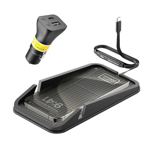 Wireless car Charger Charging pad,POLMXS No-Slip Wireless Phone Charger for car Cell Phone Cordless Charging mat Compatible with iPhone 16/15/14/13/12 Galaxy S23 S22 S21 Note10(C17)