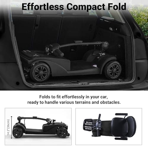 WayCare 15-25 Miles Long Range Mobility Scooter,Weight Capacity 300 LBS+ Powered Mobility Scooters for Seniors, Compact Duty Mobile for Travel with LED Headlight and Detachable Basket(Black) 5