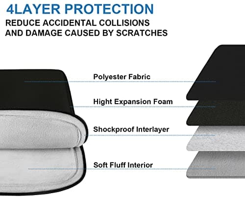 Laptop Sleeve Case 15.6 inch, Durable Travel Laptop Bag HandBag Shockproof Protective Computer Cover Carrying Bag Briefcase for 15" 15.6" HP Asus Acer Dell Lenovo Laptop Notebook Ultrabook, (Black) 5