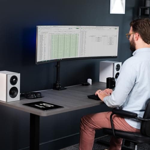 VIVO Ultra Wide Monitor and TV Desk Mount for up to 55 inch Screens, Single Television Stand with Articulating Arm, Holds up to 44 lbs, Max VESA 400x400mm, Black, STAND-V155D 9