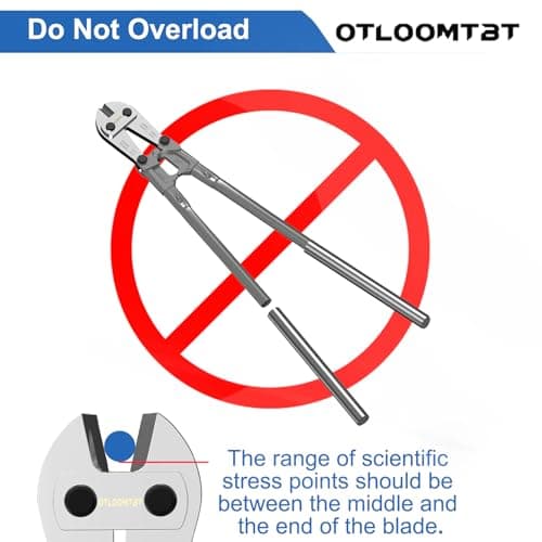 OTLOOMTBT Well-Made Industrial Grade 14 Inch Bolt Cutter, CR-V Steel Lightweight Bolt Cutters Wire Cutters, With Ergonomic Soft Grip for Cutting Fences, Chains Screws Locks Rivets and Small Padlocks 6