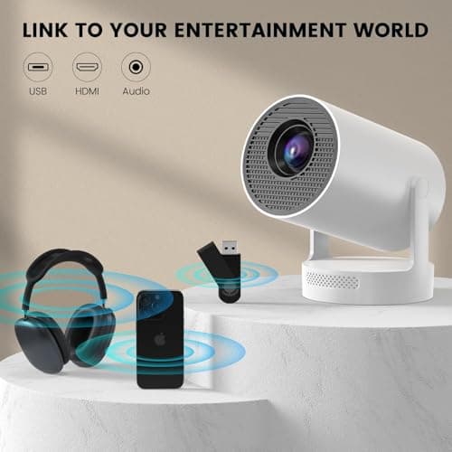 [Electric Focus]Mini Portable Projector with 4K Support, Bluetooth 5.4 WIFI6, 5watt Sound Base Speaker, 260 ANSI, Android 11, 210° Rotation , Auto Keystone Correction Video Projector HY300 PLUS 6