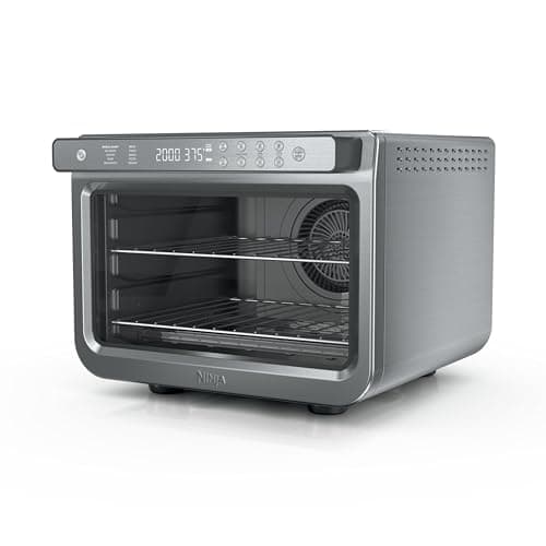 Ninja Air Fryer & Toaster Oven | Prestige Smart XL Countertop Oven | Bakes up to 20 Cookies, Fits up to a 12lb Turkey | Pizza, Toast, Bake, Air Fry & Reheat | 1800 Watts | Stainless Steel | DT501​ (Renewed)
