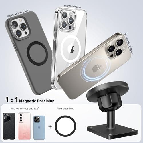 NINEFATICS Tablet Wall Mount Holder Compatible with MagSafe, 360° Rotating Magnetic iPad Wall Arm for 4.7"-12.9" Devices, Strong Aluminum Base, Fits iPhone 12–16, Phones & Tablets, Gym/Kitchen Use 5