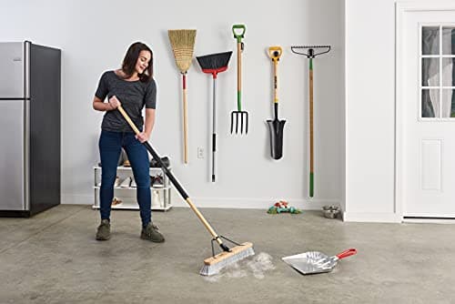 Harper 24 Inch Indoor Smooth-Surface Push Broom with Flagged Bristles for Sand, Saw Dust, Wood Shavings and Pet Hair in Garages, Warehouses, and Workshops 11