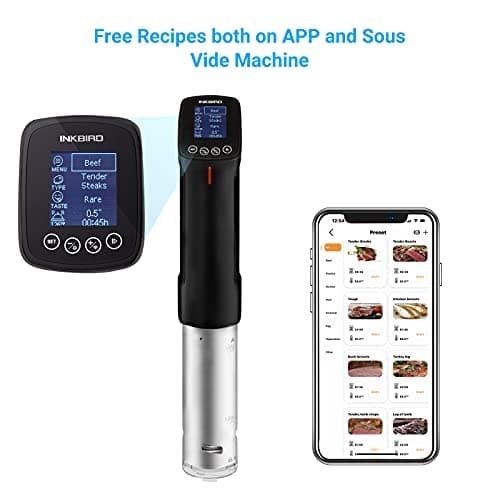 INKBIRD WIFI Sous Vide Cooker ISV-100W and Vacuum Sealer Machine | 1000W Sous-Vide Cooker Immersion Circulator with 14 Preset Recipes on APP and Thermal Immersion, Fast-Heating with Timer 5