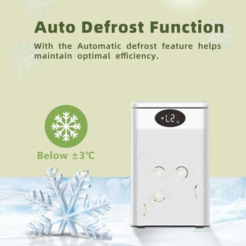 MTOX® Dehumidifier, 75oz Small Quiet Dehumidifiers for Home Bathroom Bedroom Basement RV,Sleep Mode, Auto Shut Off, 7 Colors LED Light, Green and white 9