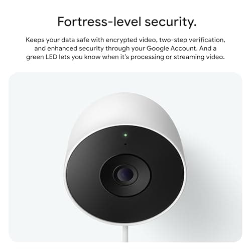 Google Nest Cam Outdoor (Wired, 2nd Gen) - Security Camera with 2K Video and Gemini, Night Vision, 2-Way Audio - Works with Google Home - 2025 Model - Snow 11