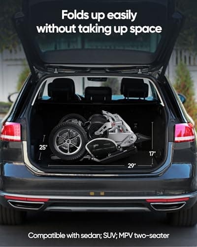 VERPAL Electric Wheelchair, 25 Miles Longer Range, Foldable Power Wheelchair for Adults Seniors,500W Dual Motors,Compact Motorized Wheelchair All Terrain,Intelligent Folding, Travel Size (Large) 6