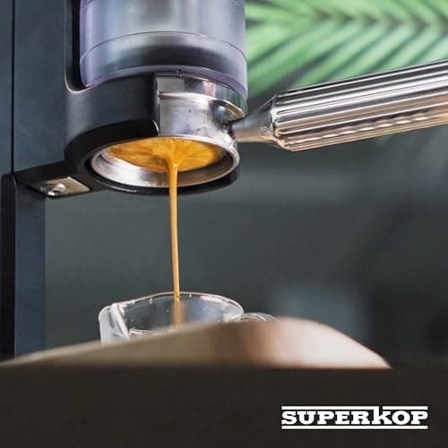 SUPERKOP Espresso & Coffee Maker, Manual Espresso Tool & Machine - Portable, Maintenance Free, Retro Stylish Design, Commercial & Home Purposes - 18 gr Espresso Capacity, Non-Electric - Black 6