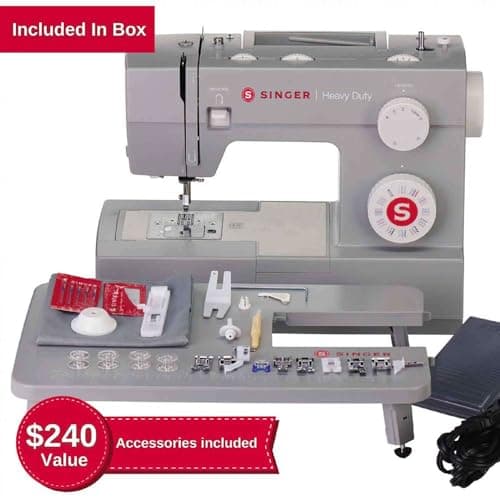 SINGER Heavy Duty 6380 Sewing Machine with Extension Table & Accessory Kit | Strong Motor with Enhanced Piercing Power, 110 Stitch Applications, Full Metal frame, 1-step Buttonhole & LED Light 8