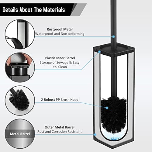 Stainless Steel Toilet Bowl Brush and Holder for Bathroom Storage Organization 3