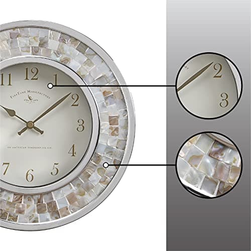 FirsTime & Co. Pearl Mosaic Wall Clock, 10.25", Beach Stone 6