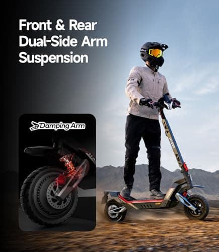 NAVEE XT5 Pro Electric Scooter, 30 mph Speed, 46.6 Miles Range, 2200W 2000W 1200W 1000W Motor, Dual Damping Arm Suspension & Disc Brake, Fast Charging, Adults Teens, 12" Off-Road Tires, Heavy Duty 5