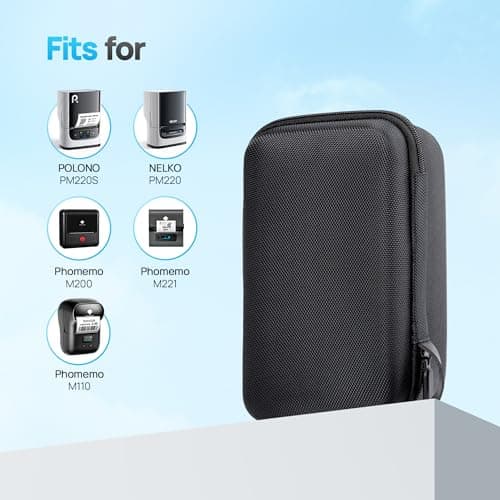 POLONO PM220S Label Maker Case Compatible PM220S Label Maker PM220 Portable Handheld Label Printer, Easily Store Your Printer, USB Cable and Batteries Accessories (Case Only), Black 6