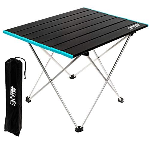 Rugged Camp Camping Mini Table - 3 Sizes - Table in A Bag - Backpack Table or Side Table - Easy to Clean Aluminum Top - Ideal for Outdoors, Camping, Backpacking, Beach, Picnics - Small