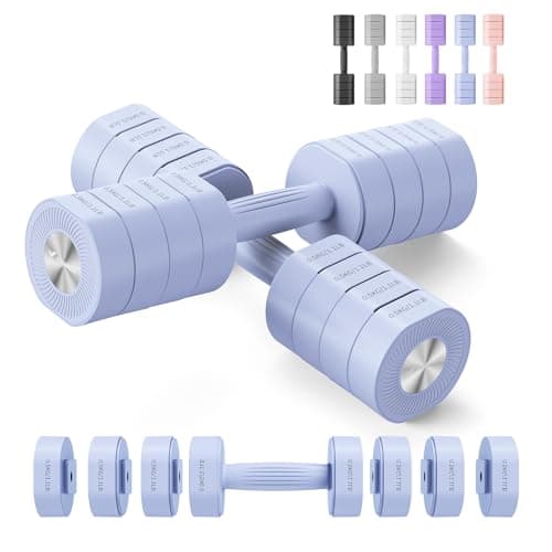 MERACH Dumbbell Set of 2, Adjustable Weight, Anti-slip Handle, Macaron Colors, Each 2.2/4.4/6.6/8.8 lbs, 4 in 1 Hand Weights for Women at Home, Blue