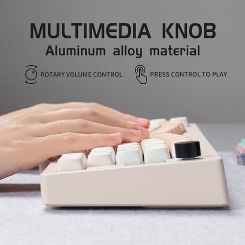 CIDOO ABM066 Alice Keyboard Hot Swappable Mechanical Keyboard RGB Wireless Custom Gaming Keyboard with Cardamom Switches VIA Programmable Volume Knob for Win/Mac/iOS(PBT MOA Profile Cat Keycaps) 5