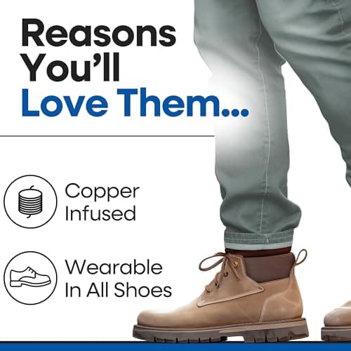 Arch Supports for Plantar Fasciitis Relief | Compression Sleeve Foot Brace For Heel Pain, Bone Spurs, Flat Feet, High Arches | Copper Infused Arch Support Bands for Women & Men Over Socks Fit Most 5