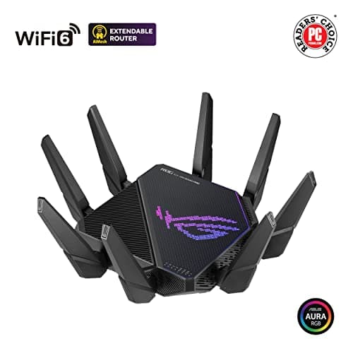 ASUS ROG Rapture GT-AX11000 Pro Tri-Band WiFi 6 Extendable Gaming Router, 10G & 2.5G Ports, ASUS RangeBoost Plus, Triple-Level Game Acceleration, Subscription-Free Network Security, AiMesh Compatible 6