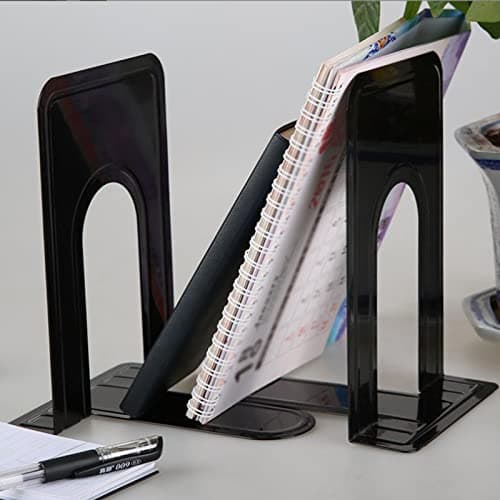 30 Pcs Metal Book Ends for Shelves, Heavy Duty Bookends for Office Home Kitchen Decorative, Nonskid Book Ends to Hold Heavy Books Black 6.5 x 5 x 5.7 in, 15 Pairs 7