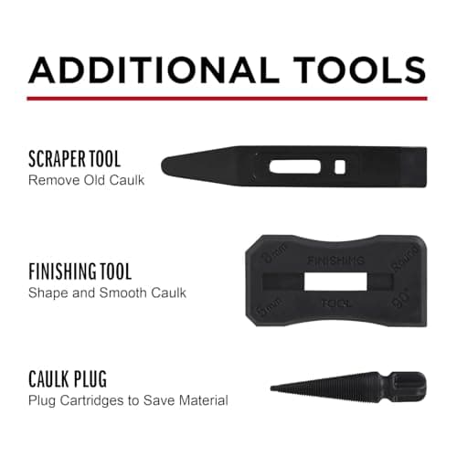 Newborn Scrapper Tool & Octogun 930-GTD Drip-Free Caulking Gun - Gator Trigger Grip | Fits 1/10 Gallon Cartridge |10:1 Thrust Ratio | Smooth Hex Rod Cradle with Built-in Smoother Tool | Plug Included 7
