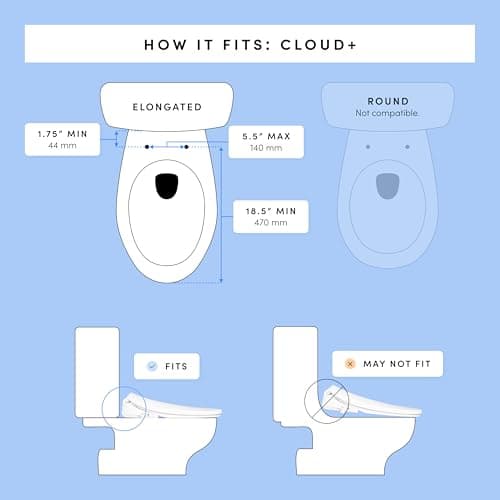 TUSHY Cloud+ Electronic Bidet Heated Toilet Seat | Intelligent Remote w/Personal Settings, Instant Warm Water, Heated Seat and Air Dryer, Automatic Deodorizer (Night Light & Soft Close), Elongated 11