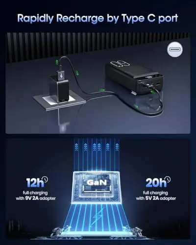 Portable Charger 60000mAh Power Bank - 22.5W Fast Charging External Battery Pack, LED Display USB C Portable Cell Phone Charger for iPhone 15/14/13 Pro, Android, Samsung Galaxy, Etc 7