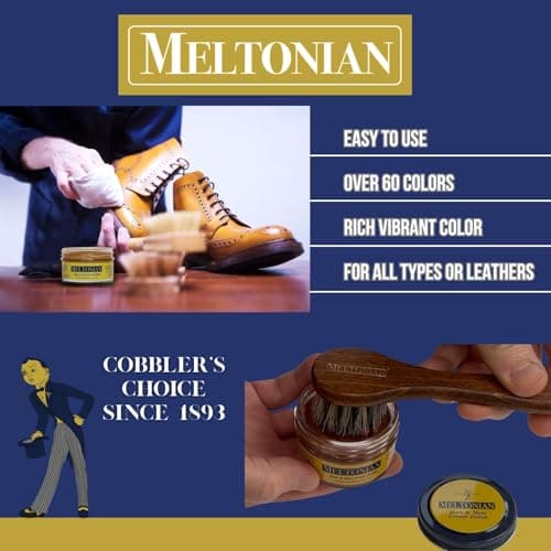 Meltonian Cream Shoe Polish - Boot Polish, Leather Shoe Polish Oil Based with Beeswax - Restores & Protects, 60+ Colors, Congac 8