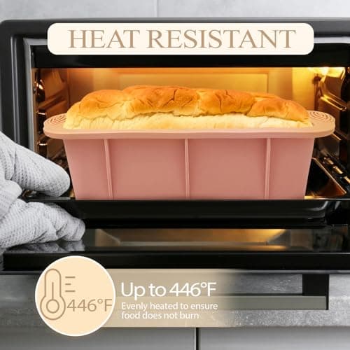 Koolstuffs Silicone Bread Loaf Pan, 2 PCS Rectangular Non-Stick Baking Mold Pans for Oven, Bread, Cake, Easy Release 5