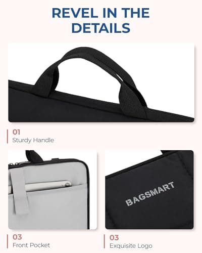 BAGSMART 13-14 inch Laptop Case Sleeve with Handle, Fluffy Padded Laptop Bag with Zipper, Macbook Case Fitted with Macbook Air/Pro 13.3 inch, Puffy Laptop Cover Fitted with Dell, HP, Lenovo 6