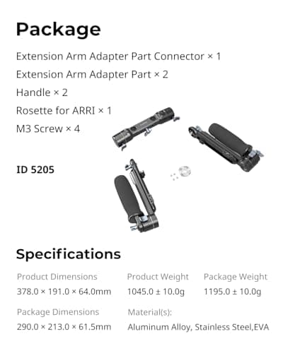 SmallRig Shoulder Rig Dual-Handle for 15mm LWS Rods, One-Tounch Rotation Shoulder Mount Rigs Support for Camera - 5205 8
