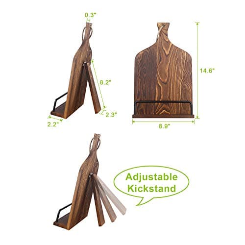 VYNOPA Cookbook Stand for Kitchen Counter Wood Adjustable Recipe Book Holder Stand iPad Rustic Holder Thanksgiving Day Christmas Gift for Mother, Grandma, Women 7