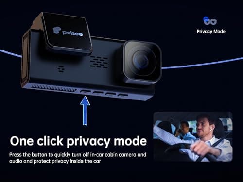 Pelsee 4K 3 Channel Dash Cam Front and Rear Inside, Dash Camera for Cars, 4K+1080P+1080P Dashcam with APP & WiFi, 64GB Card Included, Smart Driving System ADAS DMS, 24H Parking Mode,G-Sensor,256GB Max 8