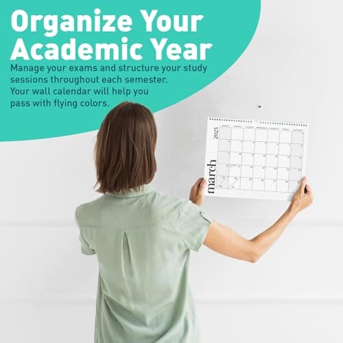 S&O Modern Minimal Wall Calendar from January 2024-June 2025 - Tear-Off Monthly Calendar - 18 Month Academic Wall Calendar - Hanging Calendar to Track Anniversaries & Appointments - 13.5"x10.5”in 7