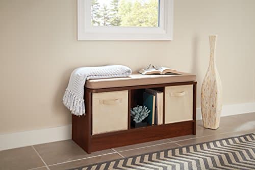 ClosetMaid 1309 3-Cube Storage Bench, Dark Cherry with Tan Cushion 5