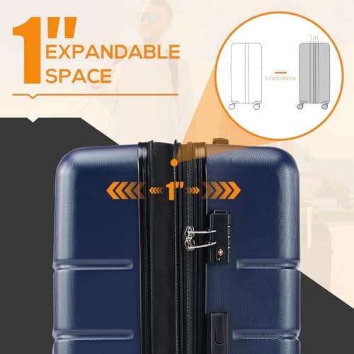 Carry-On Luggage, 20 inch Hard Shell Rolling Suitcase for Travel Expandable Lightweight with Spinner Wheels TSA Lock 7