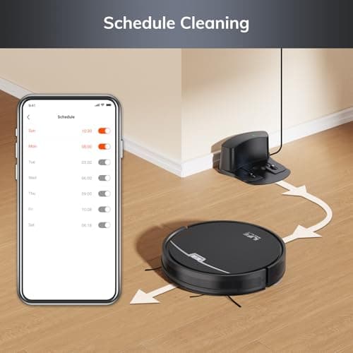 ILIFE Robot Vacuum and Mop, 3000Pa Strong Suction Robot Vacuum Cleaner, Gyro Navigation, App Control, No Tangle, Compatible with 2.4GHz WiFi, Alexa, Ideal for Hard Floor, Pet Hair, V9 6