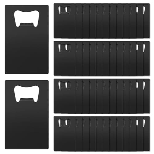 Yugada 50 Pcs Stainless Steel Metal Card Beer Bottle Opener, DIY Party Favor Wedding Favor Groomsmen Bridesmaid Gift (50 Pcs)