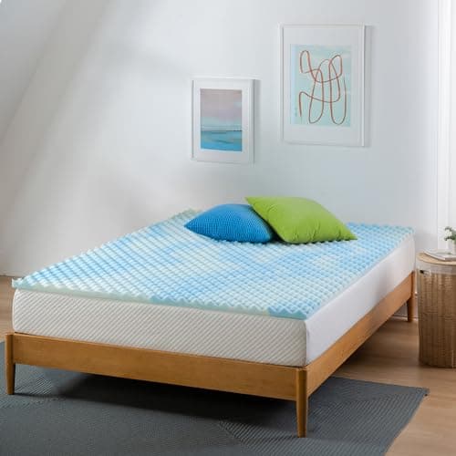 ZINUS 1.5 Inch Swirl Gel Cooling Memory Foam Mattress Topper, Smaller, More Convenient WonderBox Packaging, Cooling, Airflow Design, CertiPUR-US Certified, Twin 7