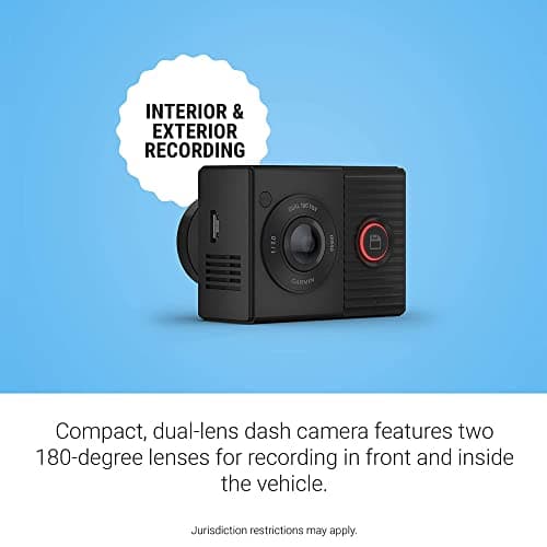 Garmin Dash Cam Tandem, Front and Rear Dual-Lens Dash Camera with Interior Night Vision, Two 180-degree Lenses, Front-Facing Lens with 1440p, Interior-Facing Lens with 720p 6