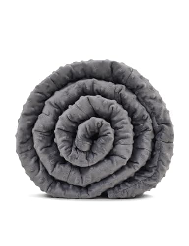TONGDADA Minky Weighted Blanket | 40''x60'',5lbs | Cozy and Soft Minky Weighted Throw Blanket | Luxury Velvet with Premium Glass Beads | Dark Grey Minky