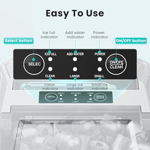 OLIXIS Ice Maker Machine, 26lbs in 24Hrs, 9 Ice Cubes in 6 Mins,Auto-Cleaning Portable Ice Maker with Basket and Scoop, Countertop Ice Maker for Home/Kitchen/Camping/RV, White 6