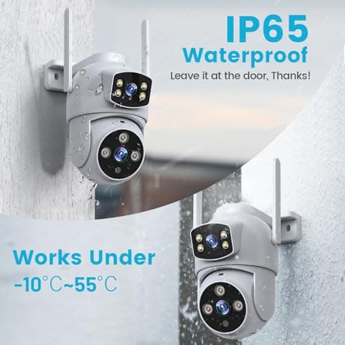 XVIM 6MP Dual Lens Security Cameras Wireless Outdoor, 2.4GHz WiFi Security Cameras, 360°View Wireless Camera, AI Detection, Color Night Vision, Two-Way Audio, Waterproof 7