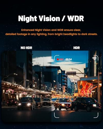 Sprleaf 4-Channel Dash Cam with Front and Rear Cameras, 360° Dashcam,128GB Card Included, 5G Wi-Fi and App Control, Night Vision, WDR, 24-Hour Parking Mode, Collision Detection 8