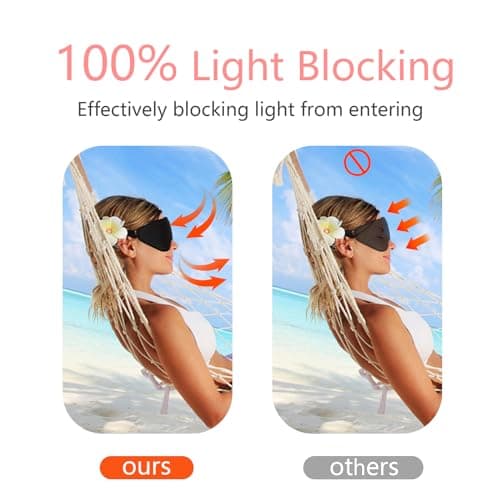 Sleep Mask 3D Eye Mask for Sleeping 100% Light Blocking Eye Covers with Adjustable Strap Night Blindfold for Women Memory Foam Pink 4