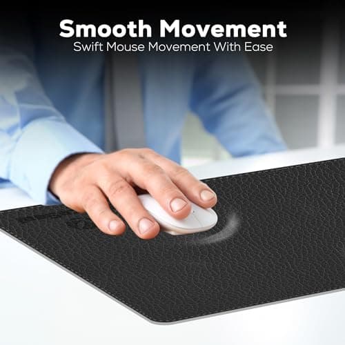 Space Seal® Leather Mouse Pads for Desk (Black 23.6” x 13.8”) - Non Slip PU Leather Desk Mat for Keyboard and Mouse - Elevate Your Workspace with Large Waterproof Computer Desk Mat for Desktop 6